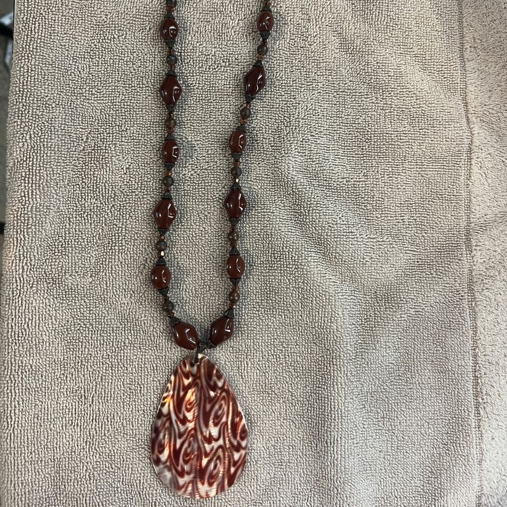 Artisan Marbled Brown Necklace